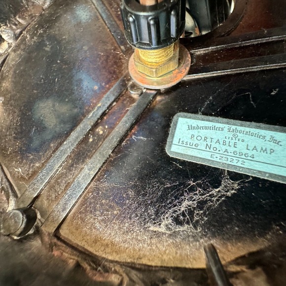 Underwriters Laboratories decorative Glass Table Lamp Knob Control Beige Vintage - Picture 11 of 13